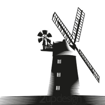 Windmill woodcut